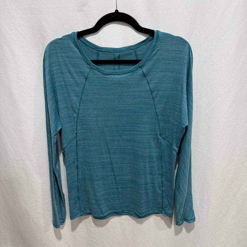 Lululemon Long Sleeve Lightweight Shirt Thumbholes Athleisure Teal Gym Workout‎
